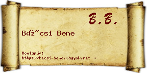 Bécsi Bene névjegykártya